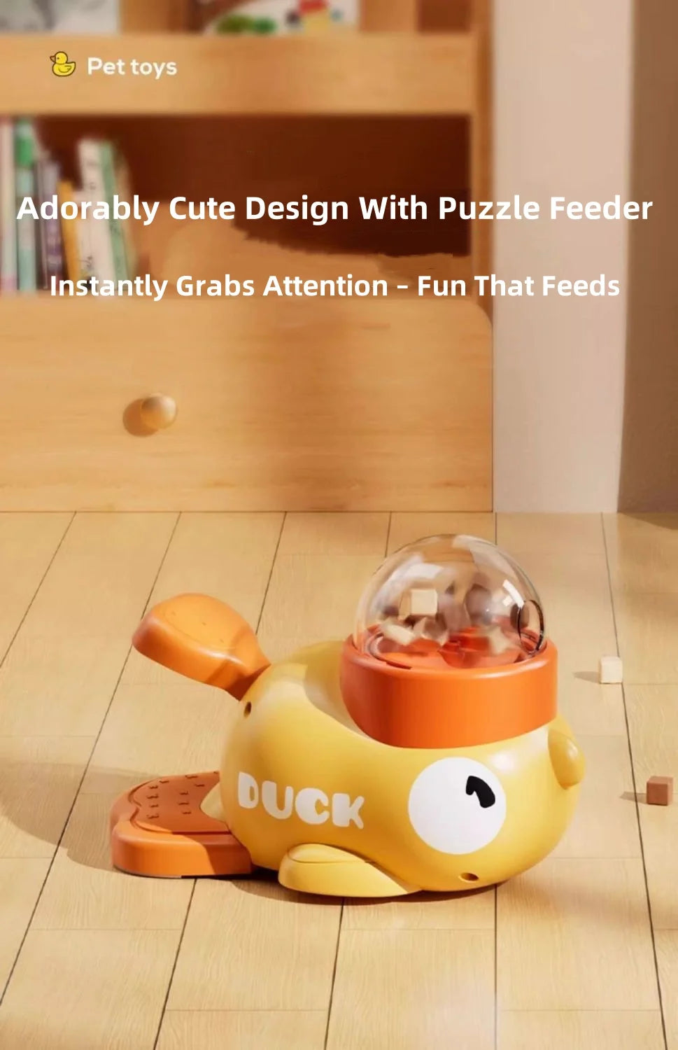 Cat Teaser Stick & Treat Dispenser Toy | Freeze-Dried Duck Launcher for Kittens