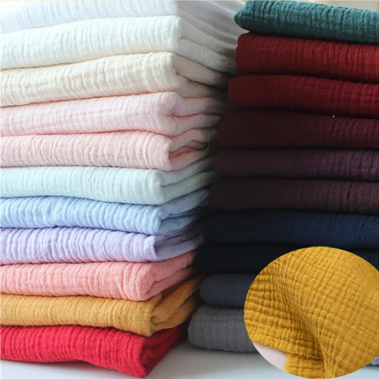 100% Cotton Double Gauze Fabric | DIY Sewing Material for Bedding & Towels