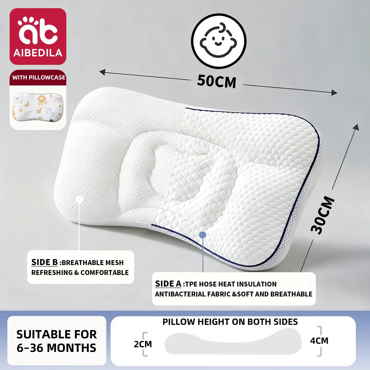 Newborn Baby Orthopedic Neck Pillow | Children's Travel & Bedding Support Pillow