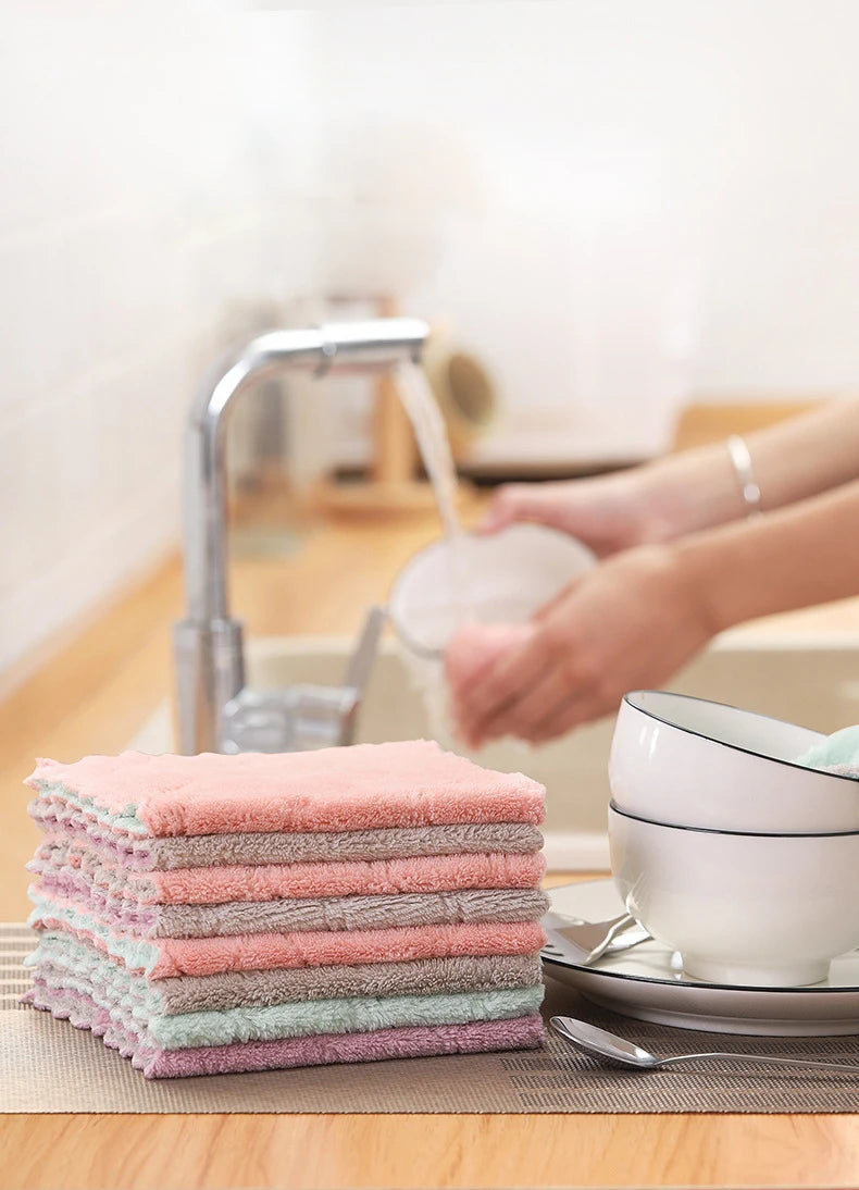 10PCS Kitchen Towels & Dishcloths Set | Colorful Small Dish Washing Rags