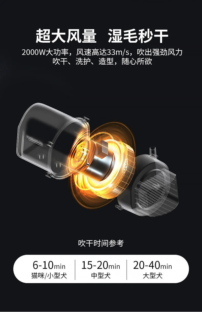 Pet water dryer Household high-power smart hair dryer Cat and dog hair dryer