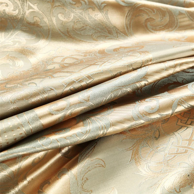 Luxury Satin Jacquard Duvet Cover Set | European Wedding Bedding King Queen Size