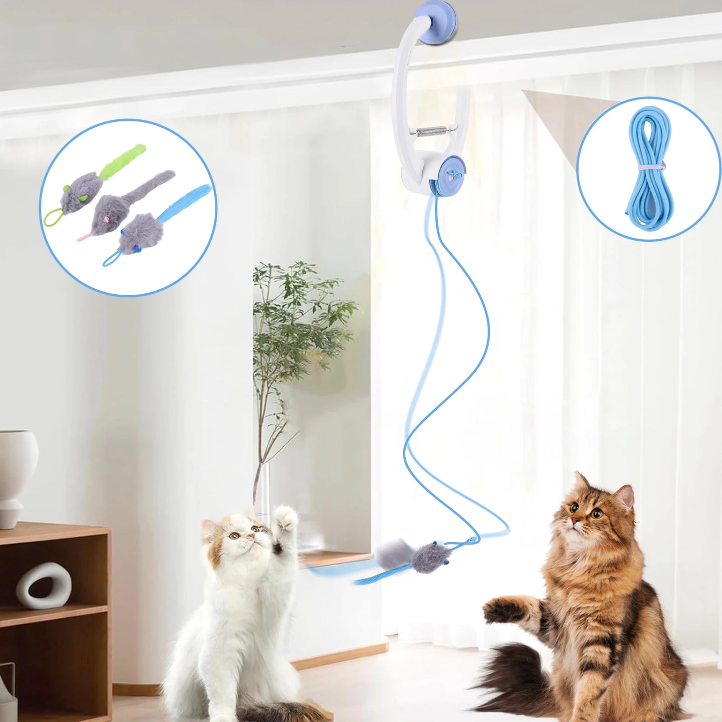 Automatic Retractable Door Hanging Cat Toy | Self-Play Exercise Toy for Kittens