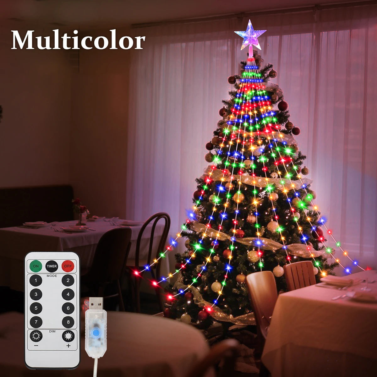 USB Waterproof LED Christmas Fairy String Lights | 8-Mode Indoor & Outdoor Party Light