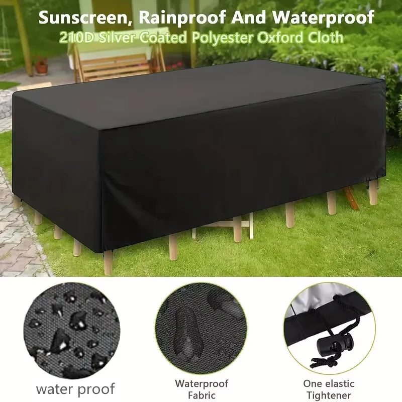 Waterproof Garden Table Furniture Cover | Windproof UV Oxford Cloth Protective Cover