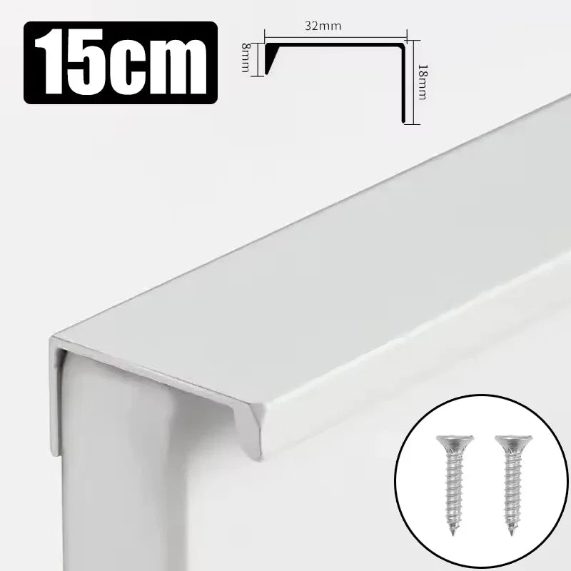 Aluminum Alloy Hidden Cabinet Pulls & Drawer Knobs | Kitchen Cupboard Door Handles
