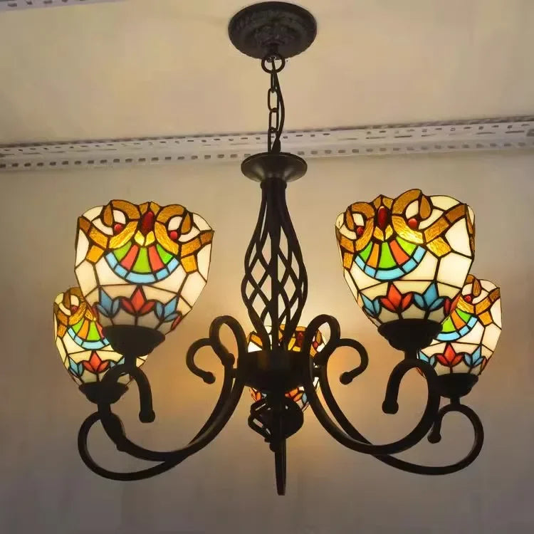 European Baroque Glass Chandelier | Retro Pendant Ceiling Lamp for Bedroom & Villa