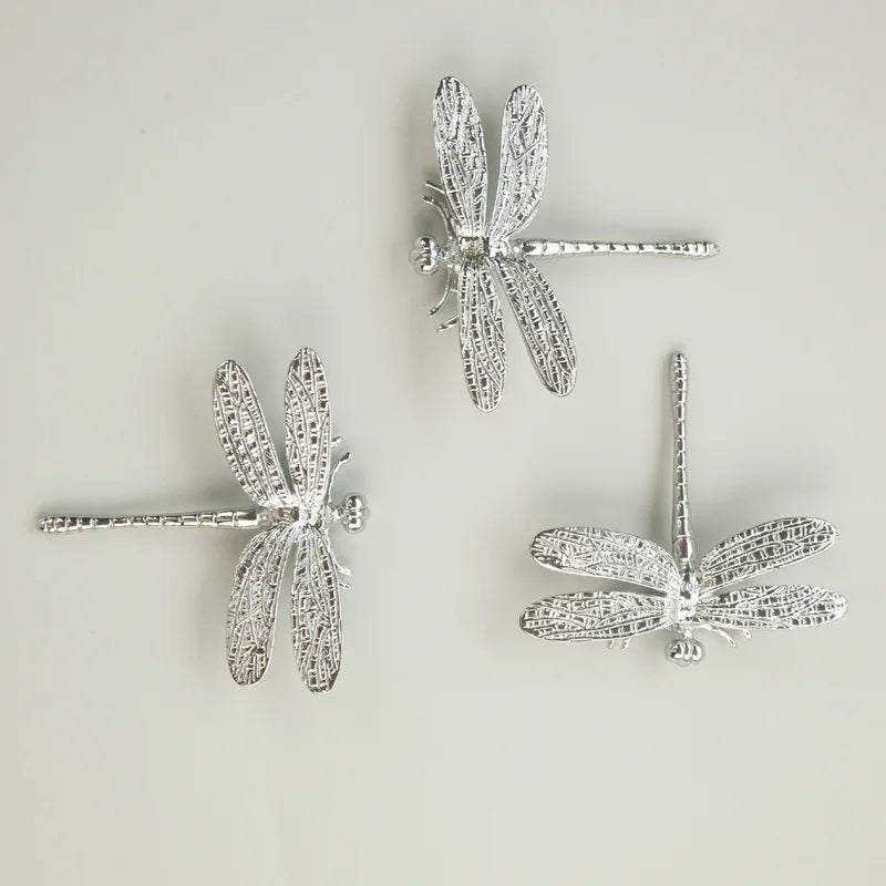 Nordic Gold Dragonfly Brass Cabinet Pull | Luxury Single Hole Kitchen Drawer Handle