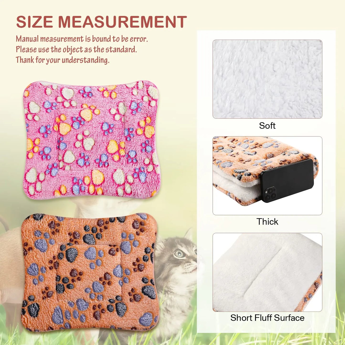 Flannel Dog Bed & Sleeping Mat | Thickened Blanket Rug for Small, Medium & Large Dogs