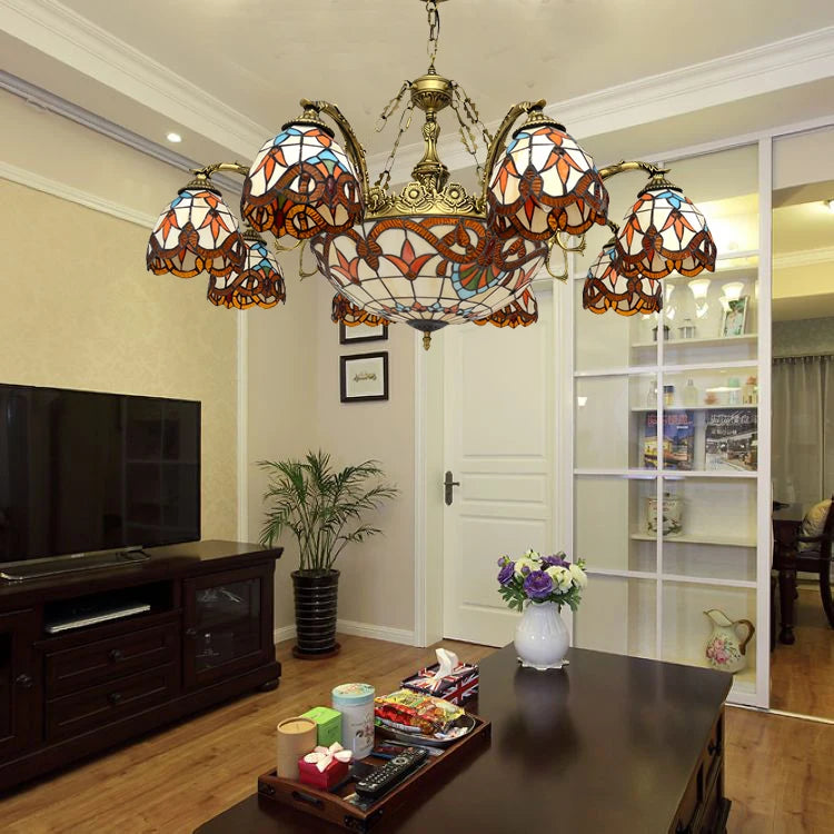 European Baroque Glass Chandelier | Retro Pendant Ceiling Lamp for Bedroom & Villa