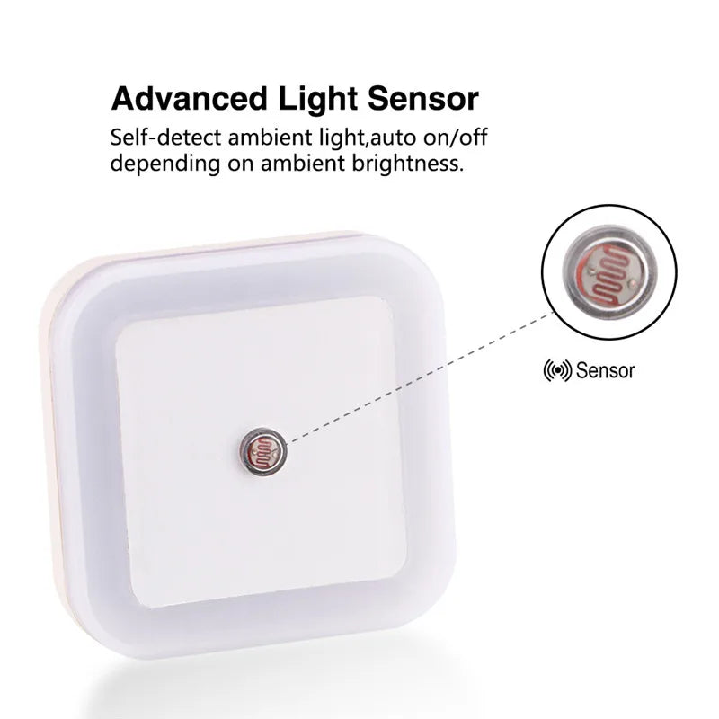 Wireless LED Night Light Sensor | Mini Plug-In Room Decoration Light
