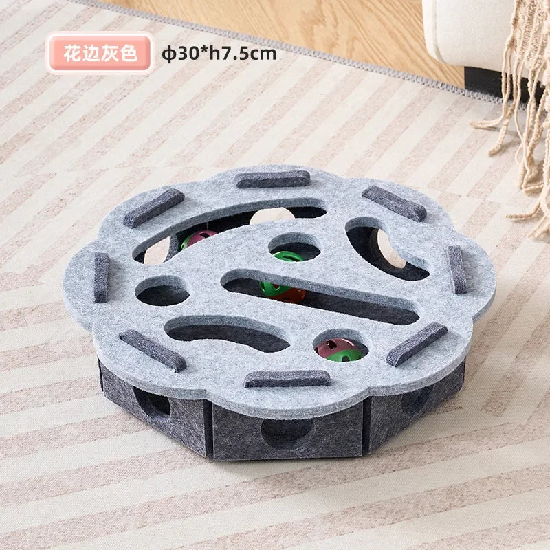 Felt Puzzle Box Cat Exercise Toy | Interactive Ball Hunting Toy for Indoor Cats