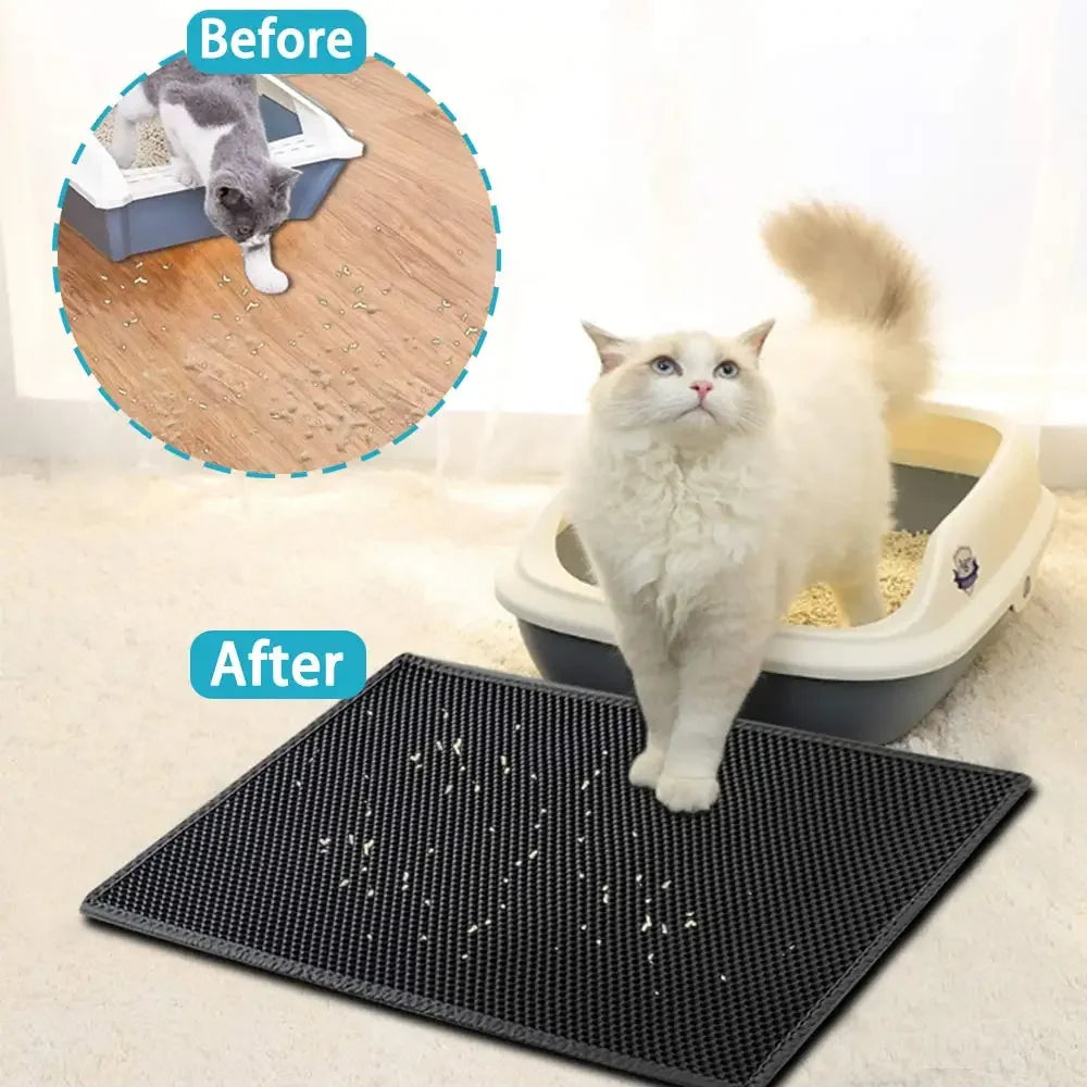 Waterproof Double Layer Cat Litter Mat | Non-Slip Washable Sand Pad with Gift