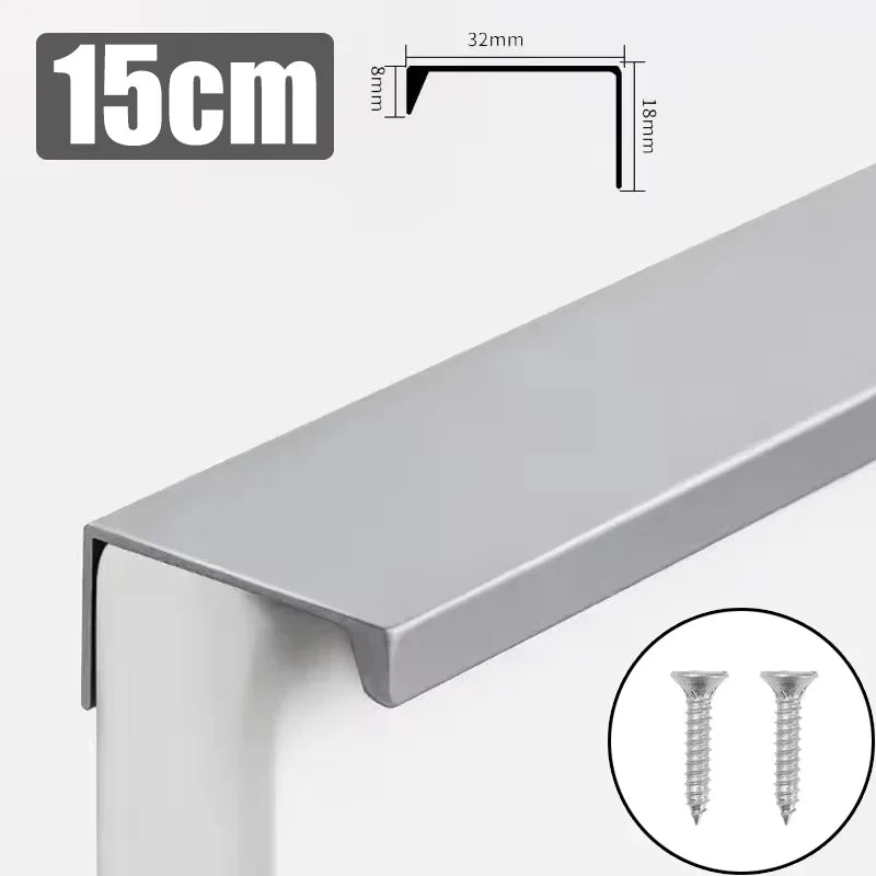 Aluminum Alloy Hidden Cabinet Pulls & Drawer Knobs | Kitchen Cupboard Door Handles