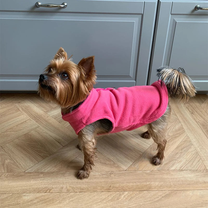 Warm Fleece Dog Jacket Vest with D-Ring