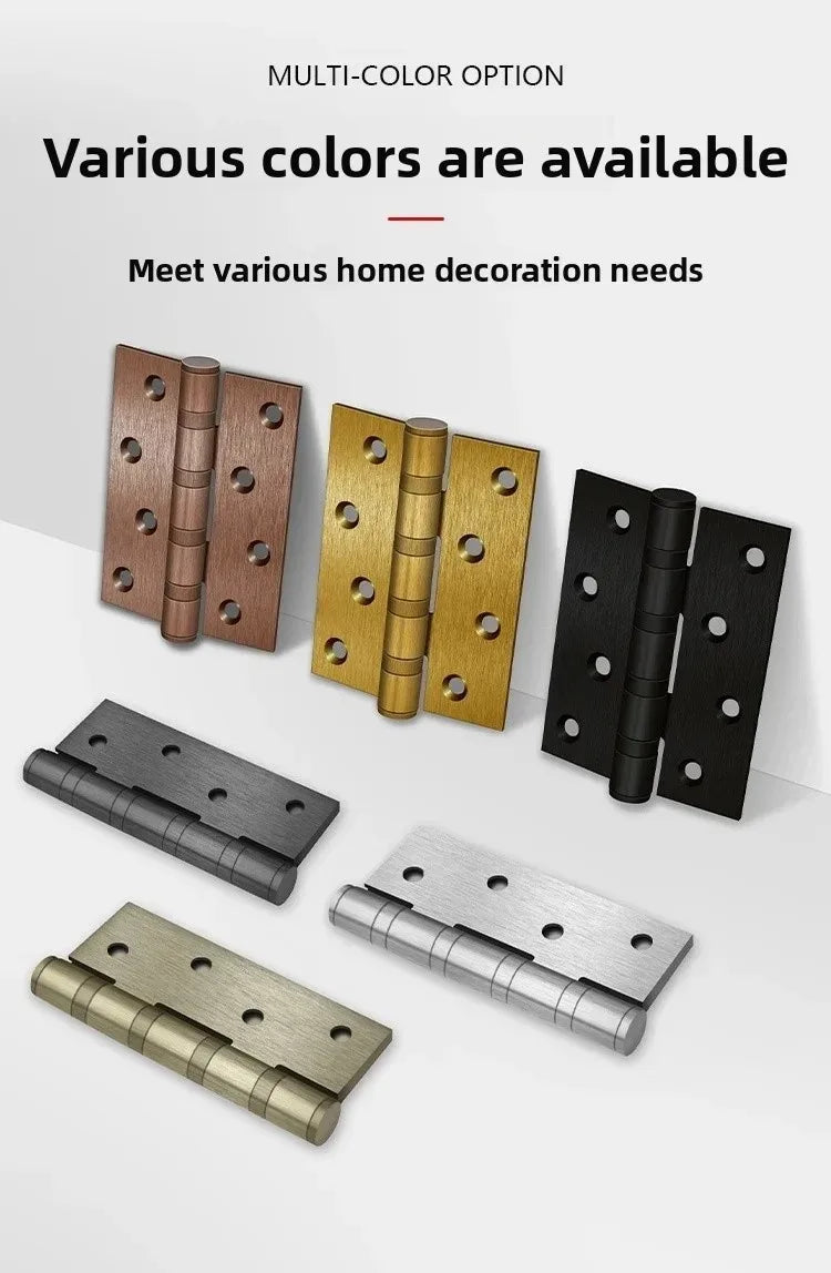 Stainless Steel Silent Door Hinge 4-Inch | Heavy Duty 3mm Thick Bearing Furniture Hardware