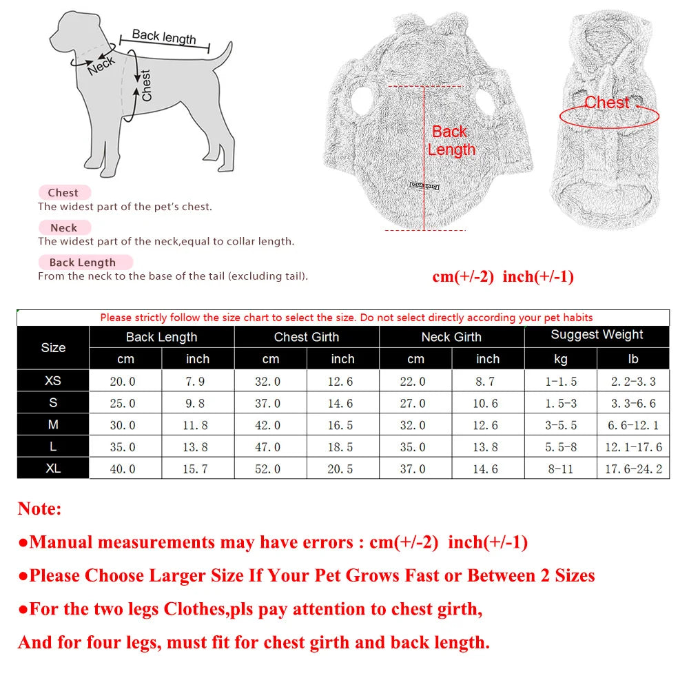 Soft Fleece Dog Hoodie Jacket | Warm Autumn Winter Coat for Small & Medium Dogs