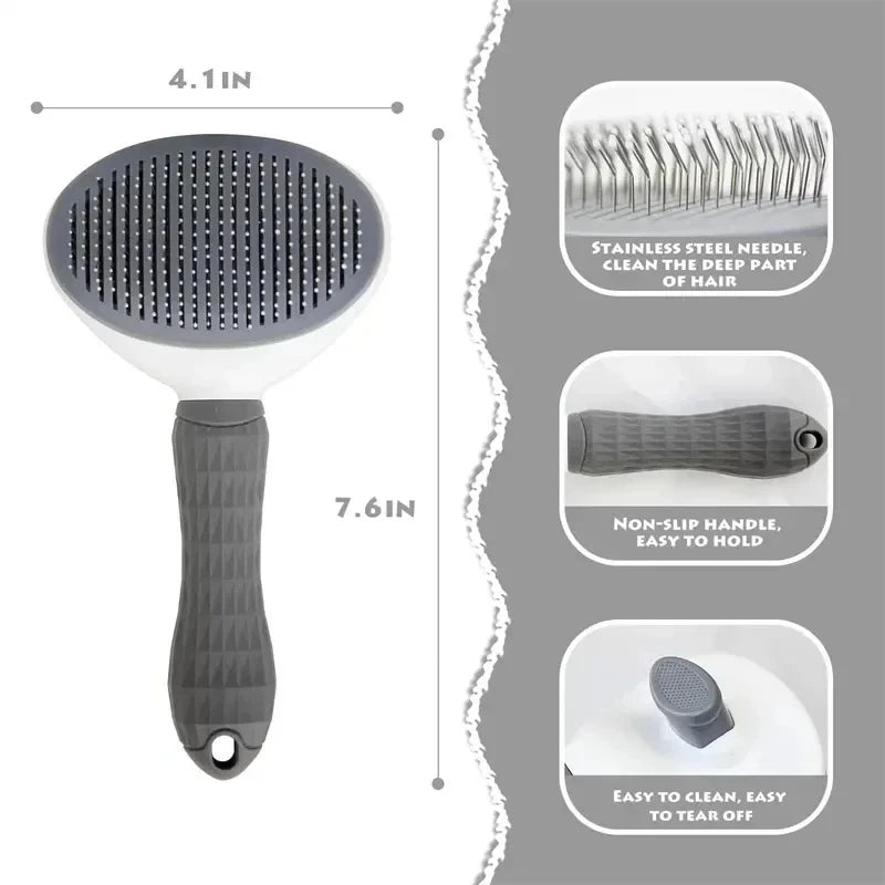 Self-Cleaning Dog Brush & Dematting Comb | Pet Hair Remover for Dogs