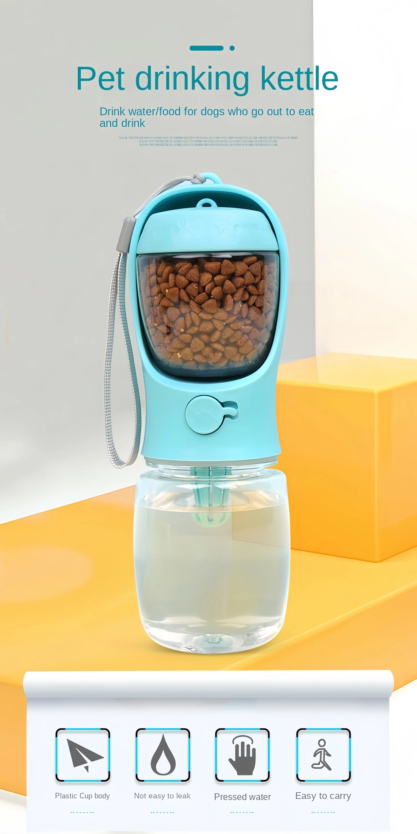 Portable Dog Water Bottle & Food Container | Travel Feeder Bowl for Pets