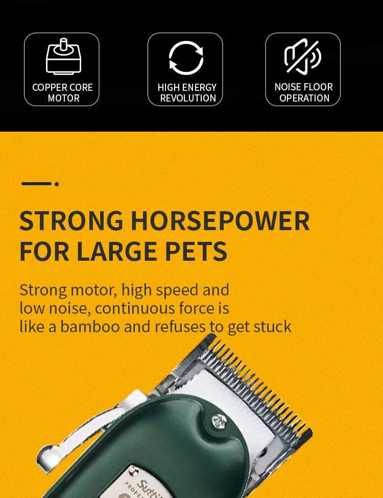Professional Rechargeable Dog Hair Clipper | Low Noise Pet Trimmer & Shaver