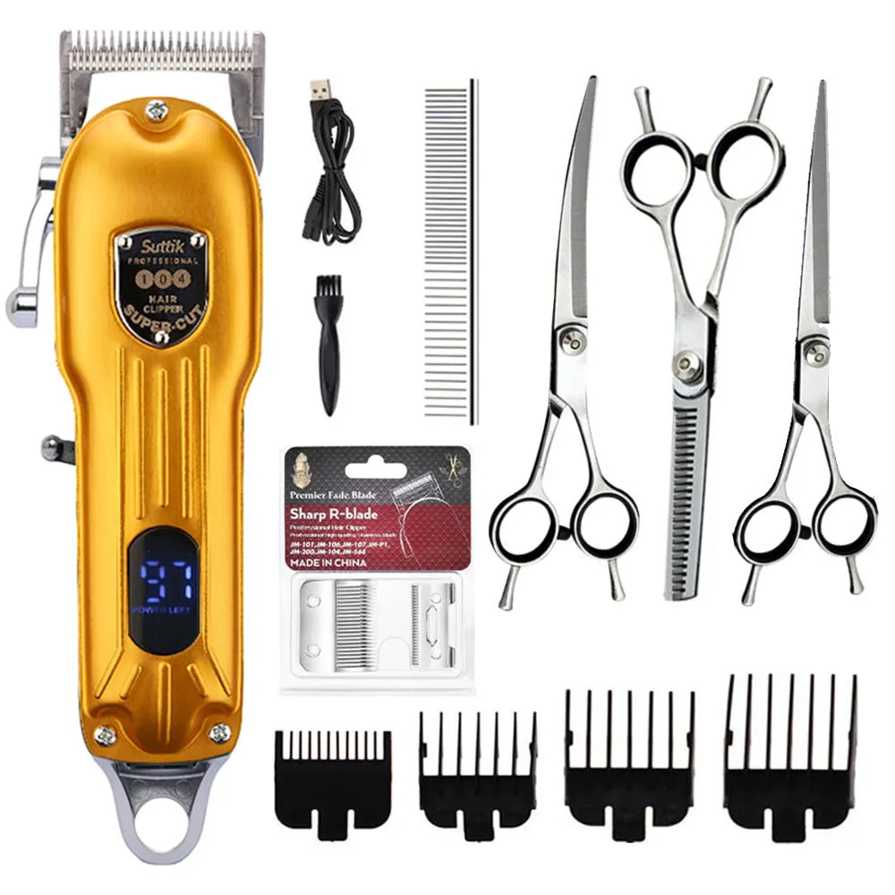 Professional Rechargeable Dog Hair Clipper | Low Noise Pet Trimmer & Shaver