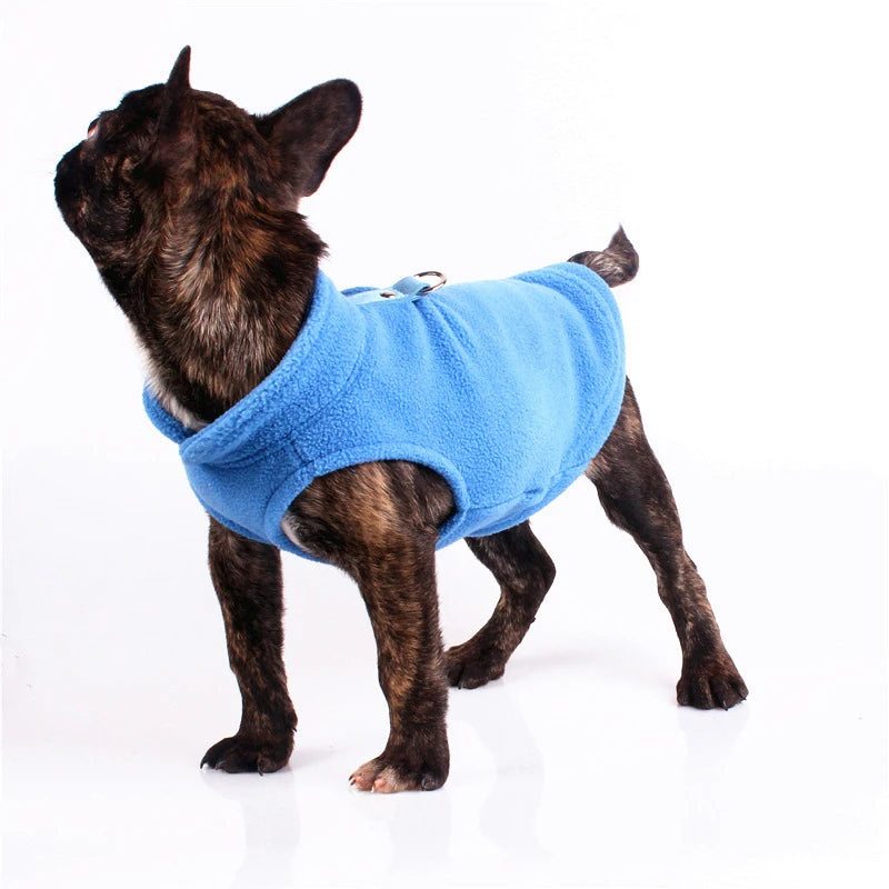Warm Fleece Dog Jacket Vest with D-Ring
