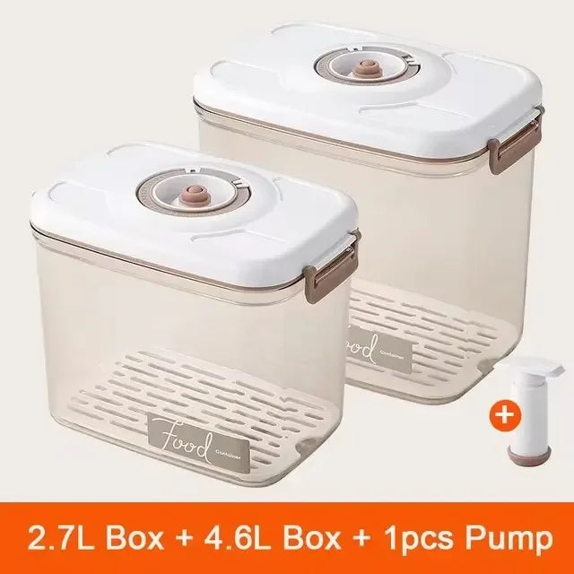 Vacuum Sealed Food Storage Container | Drainable Grain Tank Kitchen Organizer