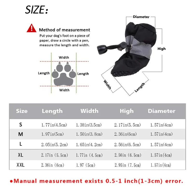 Antiskid Waterproof Dog Shoes | Soft Sole Winter Paw Protection