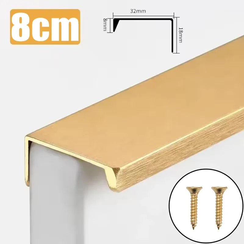 Aluminum Alloy Hidden Cabinet Pulls & Drawer Knobs | Kitchen Cupboard Door Handles