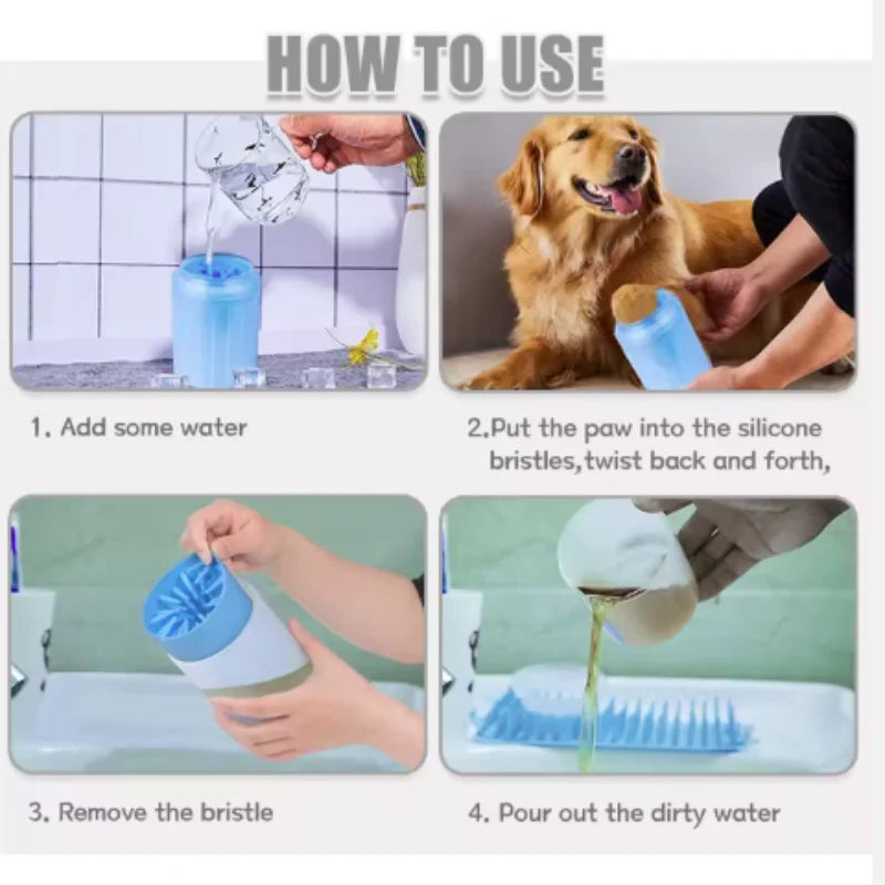 Portable Dog Paw Cleaner Cup | Soft Silicone Brush for Quick Paw Washing