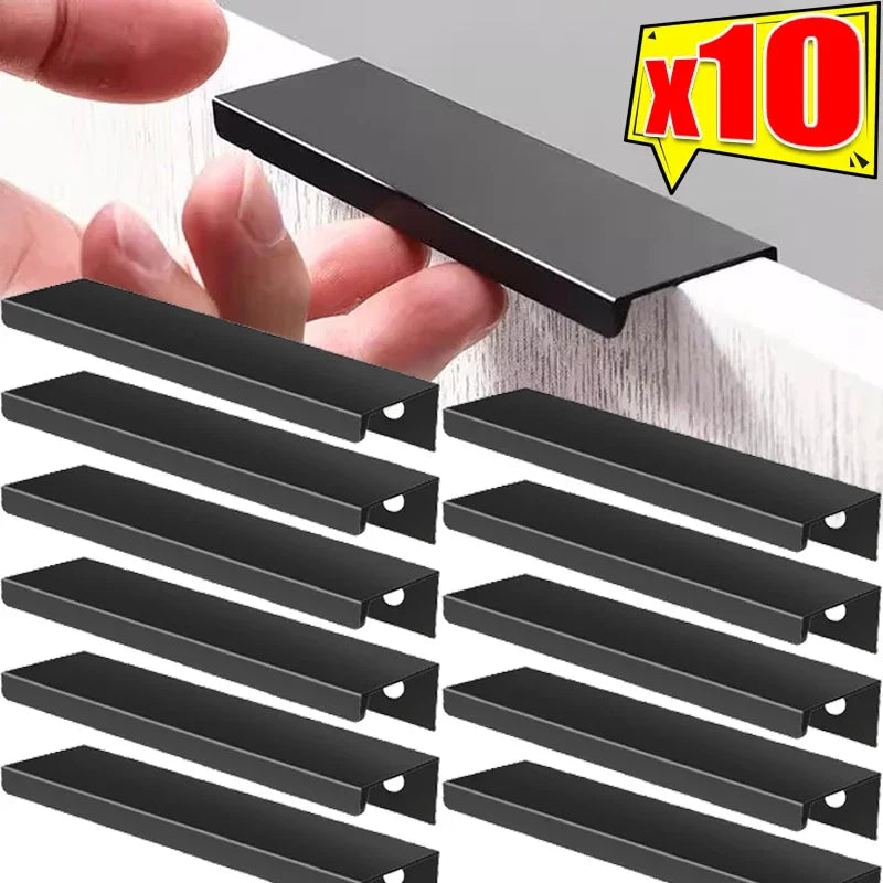 Aluminum Alloy Hidden Cabinet Pulls & Drawer Knobs | Kitchen Cupboard Door Handles