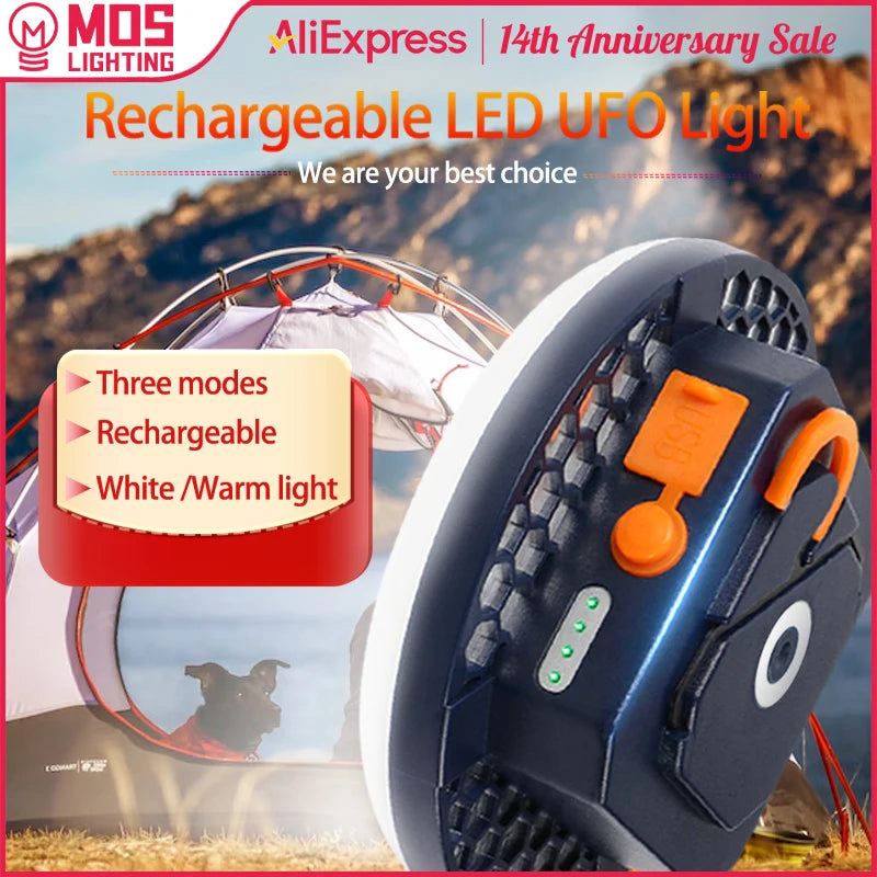 Rechargeable Portable Camping Lantern | Emergency LED Tent Light & Flashlight