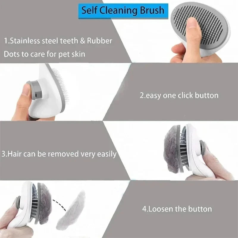 Self-Cleaning Dog Brush & Dematting Comb | Pet Hair Remover for Dogs