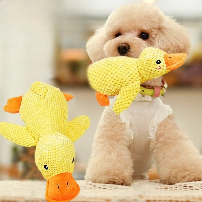 Plush Squeaky Duck Dog Toy | Bite Resistant Teeth Grinding Toy for Dogs