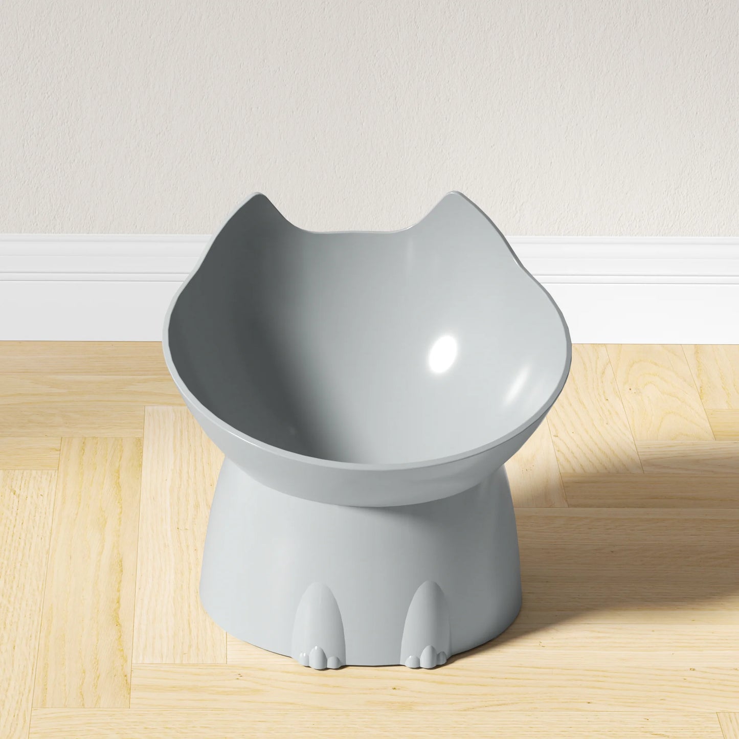Elevated Anti-Tip Cat Bowl | Raised Tilted Feeding Dish for Neck Protection