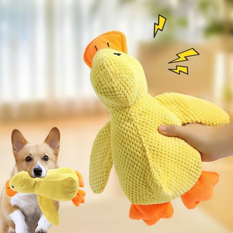 Plush Squeaky Duck Dog Toy | Bite Resistant Teeth Grinding Toy for Dogs