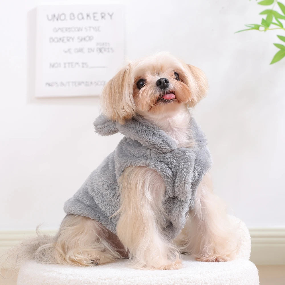 Soft Fleece Dog Hoodie Jacket | Warm Autumn Winter Coat for Small & Medium Dogs