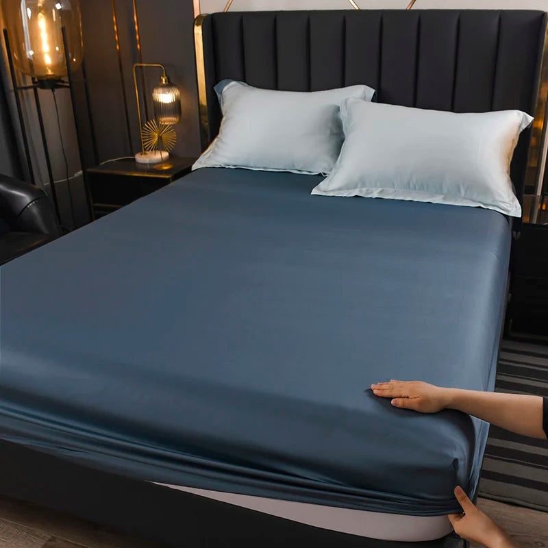 Natural Mulberry Silk Fitted Sheet | Luxury Mattress Cover King Queen Custom Size