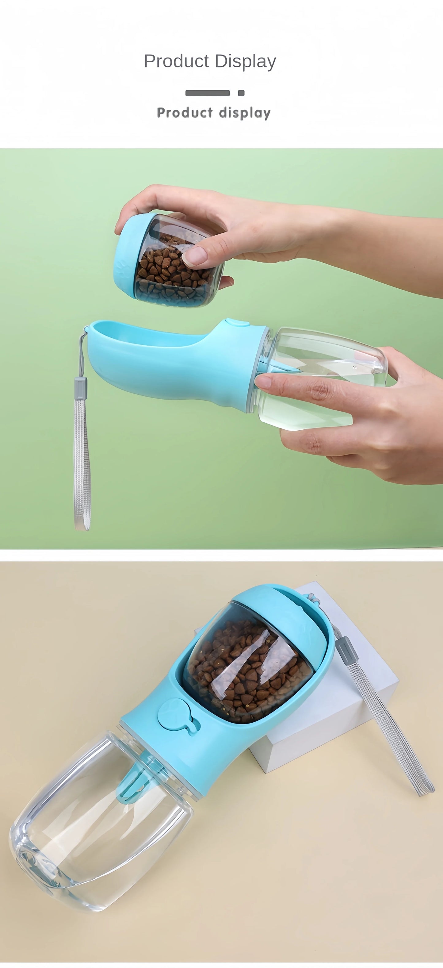 Portable Dog Water Bottle & Food Container | Travel Feeder Bowl for Pets