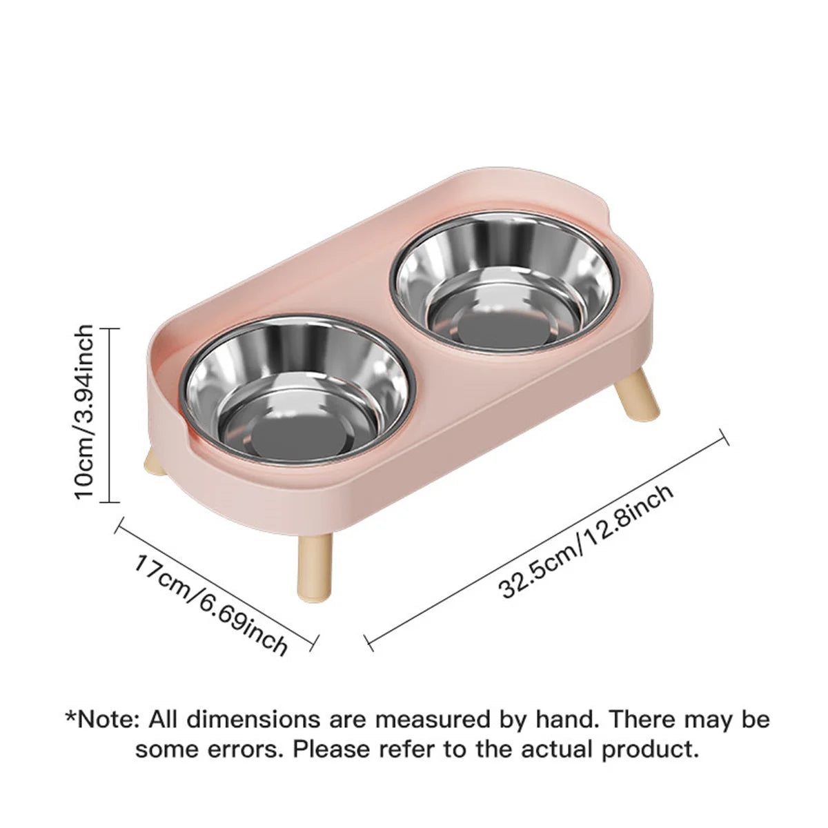 Colorful Stainless Steel Dog Double Bowl | Large Capacity Food & Water Feeder