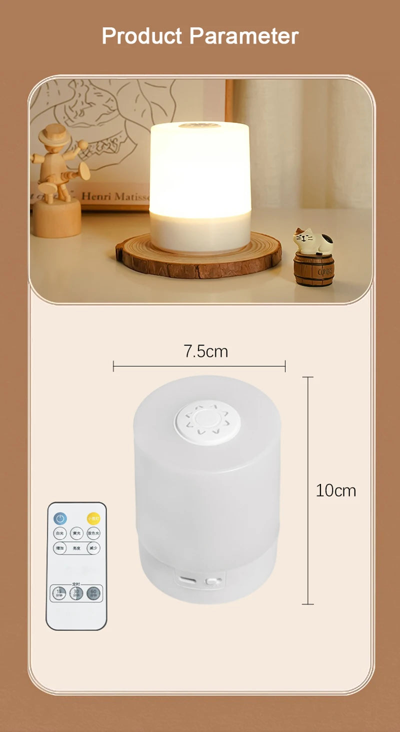 Dimmable Touch LED Bedside Table Lamp | Rechargeable Reading Night Light