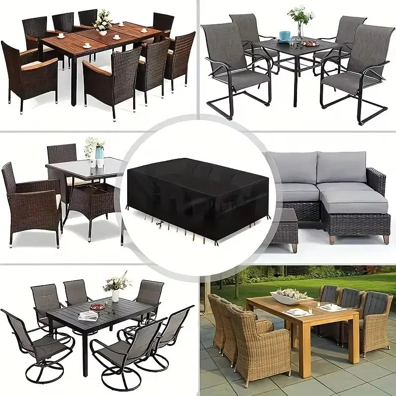 Waterproof Garden Table Furniture Cover | Windproof UV Oxford Cloth Protective Cover