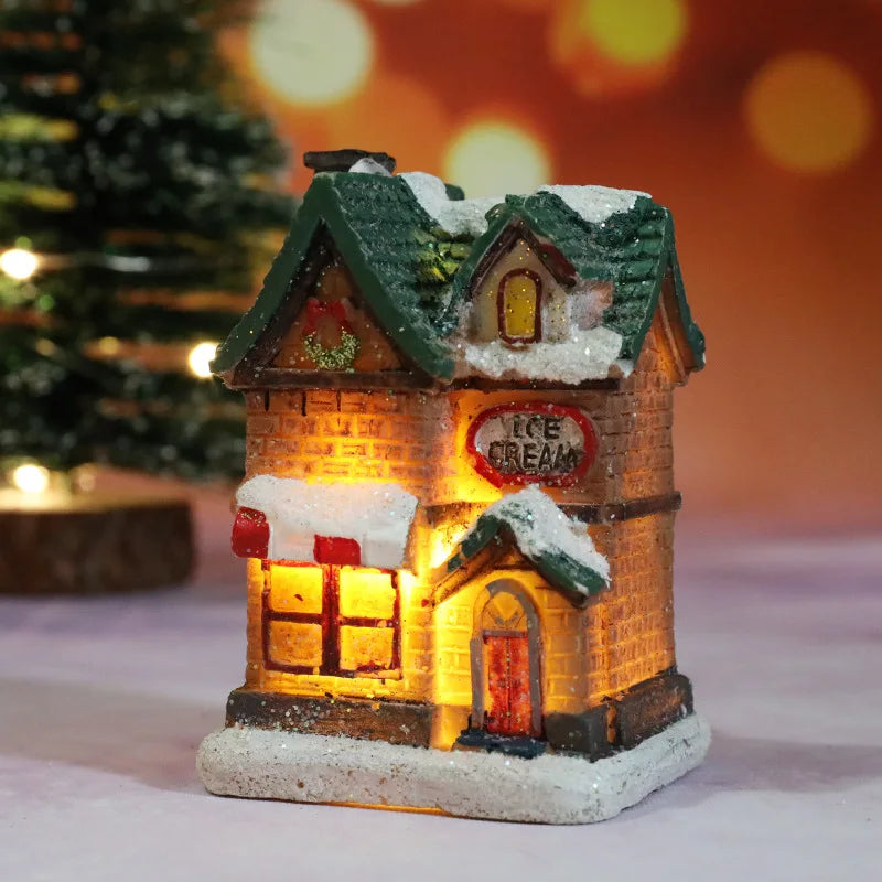 Christmas House Night Light Decoration | Battery Powered Xmas Bedroom Ornament