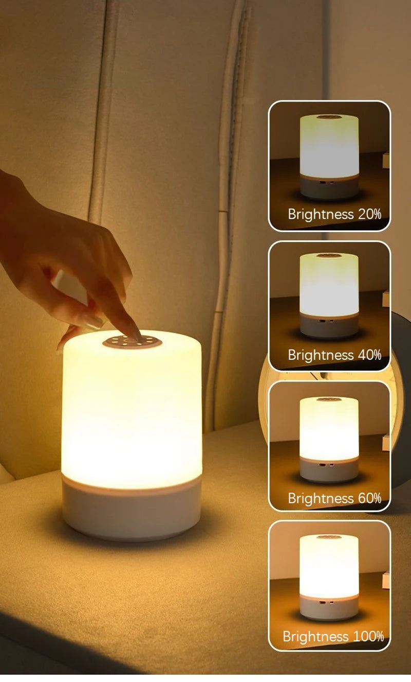 Dimmable Touch LED Bedside Table Lamp | Rechargeable Reading Night Light
