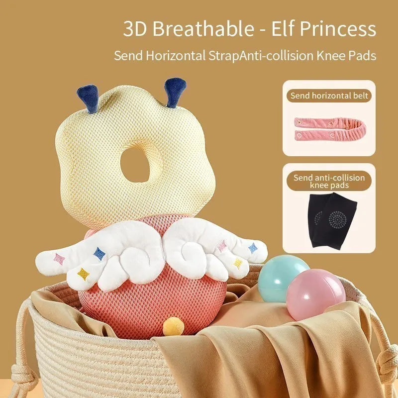 Baby Head Protection Headrest Cushion | Newborn Safety Pillow for Kids Bedding