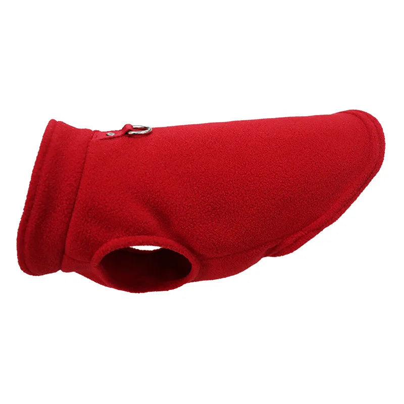 Warm Fleece Dog Jacket Vest with D-Ring