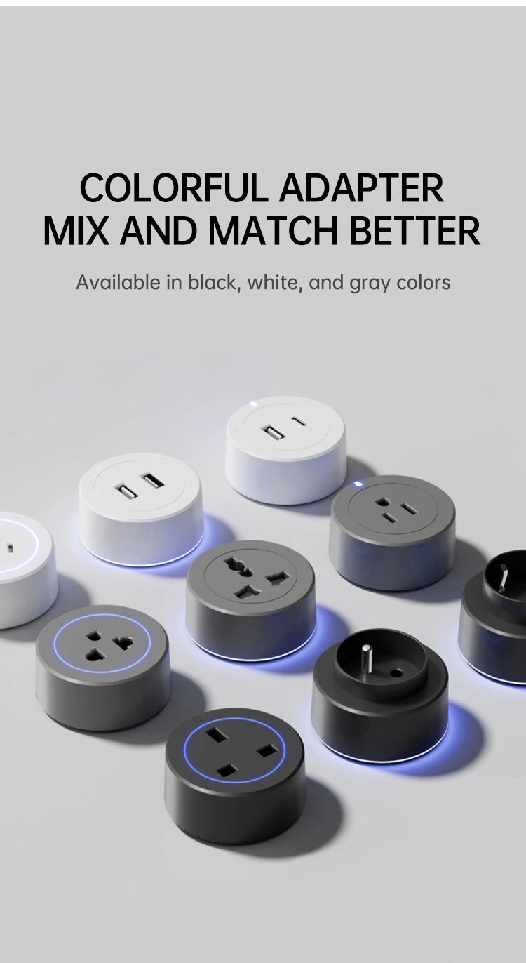 Universal Wall Power Track Socket | Removable USB Adapter Plug US EU UK FR