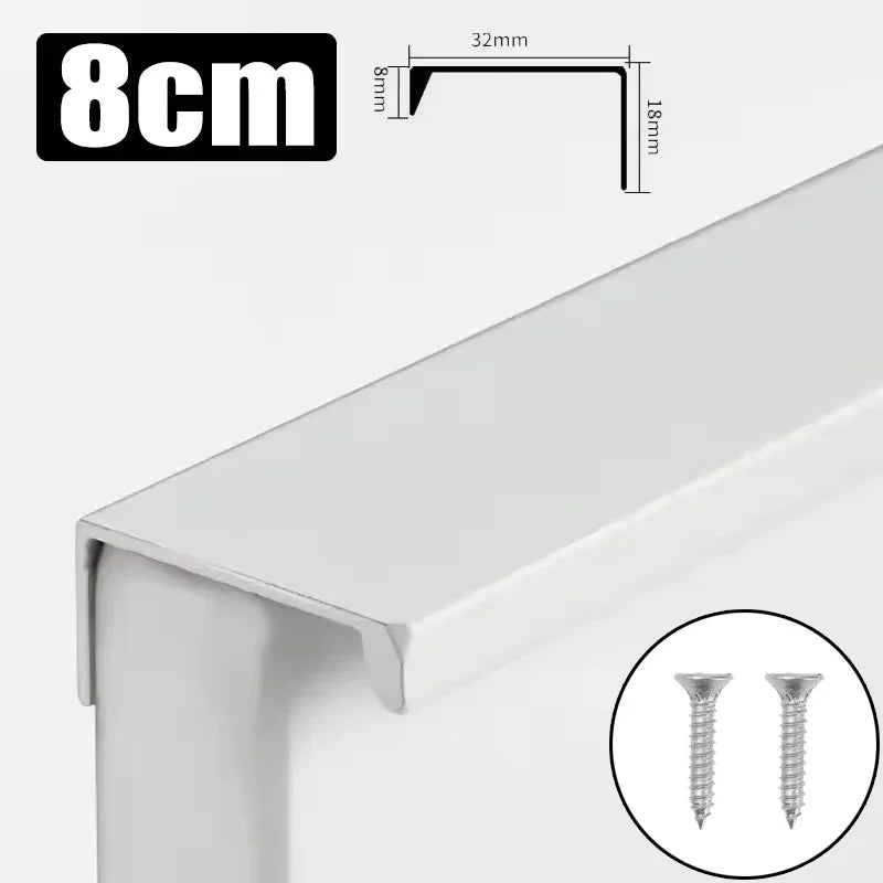 Aluminum Alloy Hidden Cabinet Pulls & Drawer Knobs | Kitchen Cupboard Door Handles