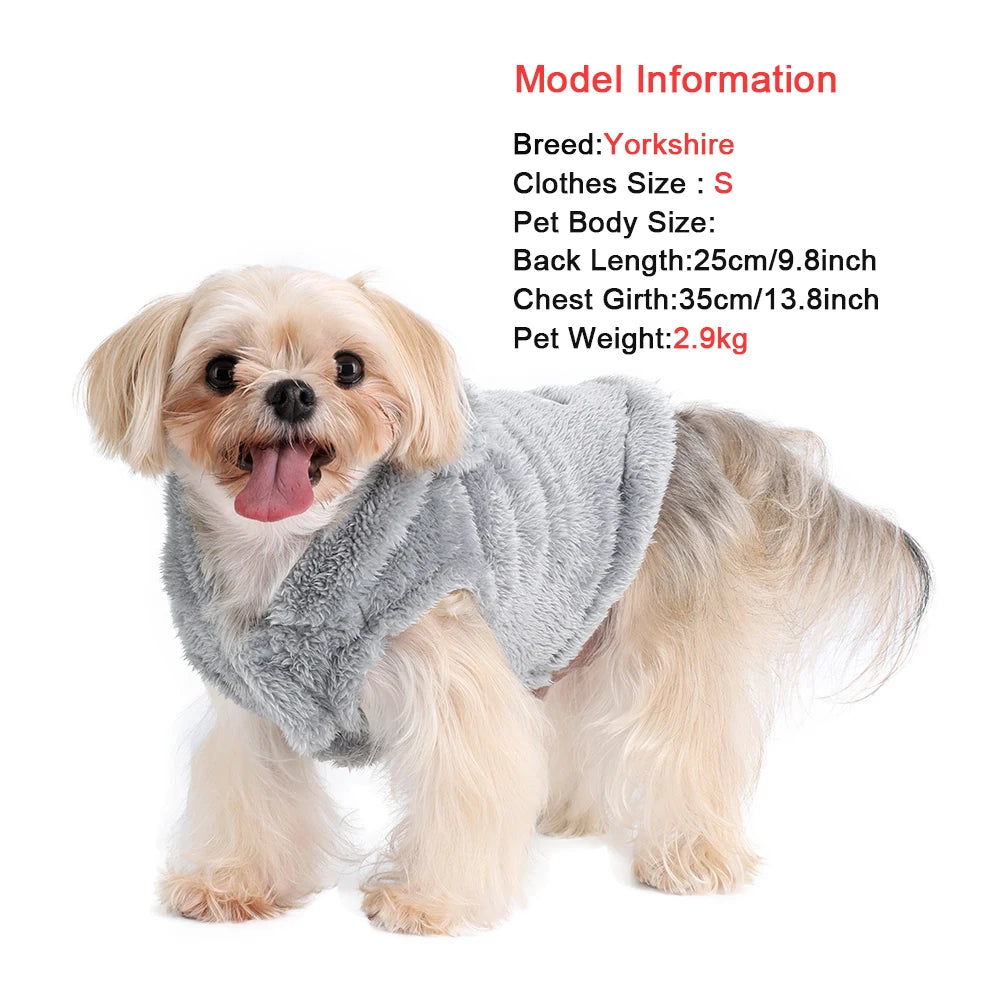 Soft Fleece Dog Hoodie Jacket | Warm Autumn Winter Coat for Small & Medium Dogs
