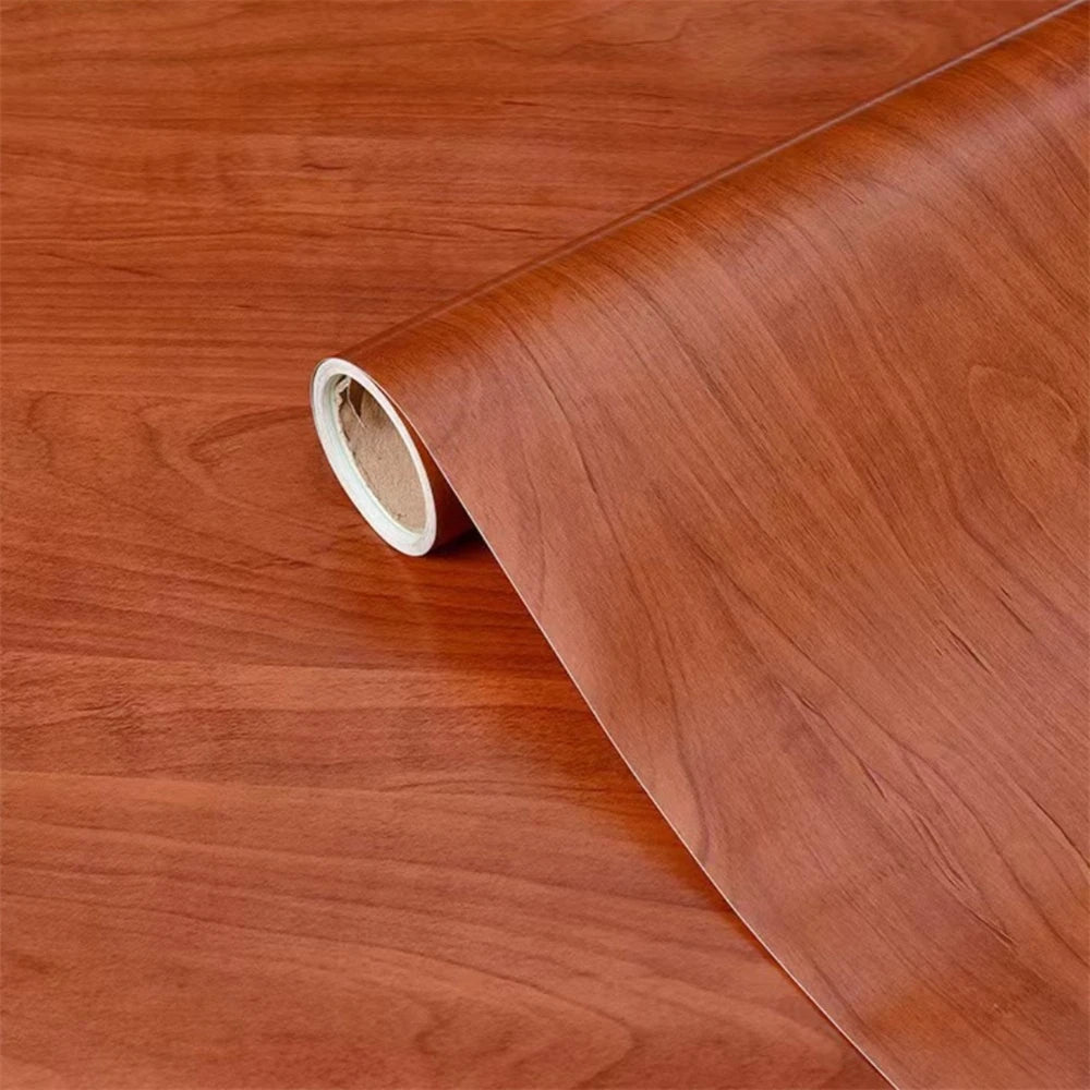 PVC Self-Adhesive Waterproof Wallpaper Roll | Wood Grain Vinyl Sticker for Home Decor